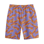 Purple Bacon Pattern Print Cotton Shorts