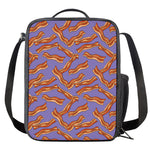 Purple Bacon Pattern Print Crossbody Lunch Bag