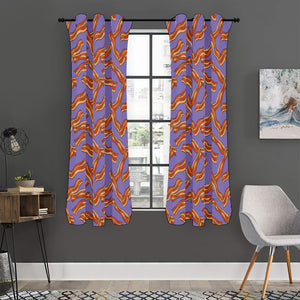 Purple Bacon Pattern Print Curtain