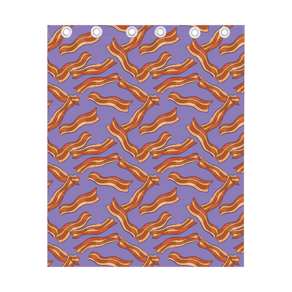 Purple Bacon Pattern Print Curtain