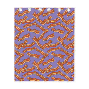 Purple Bacon Pattern Print Curtain