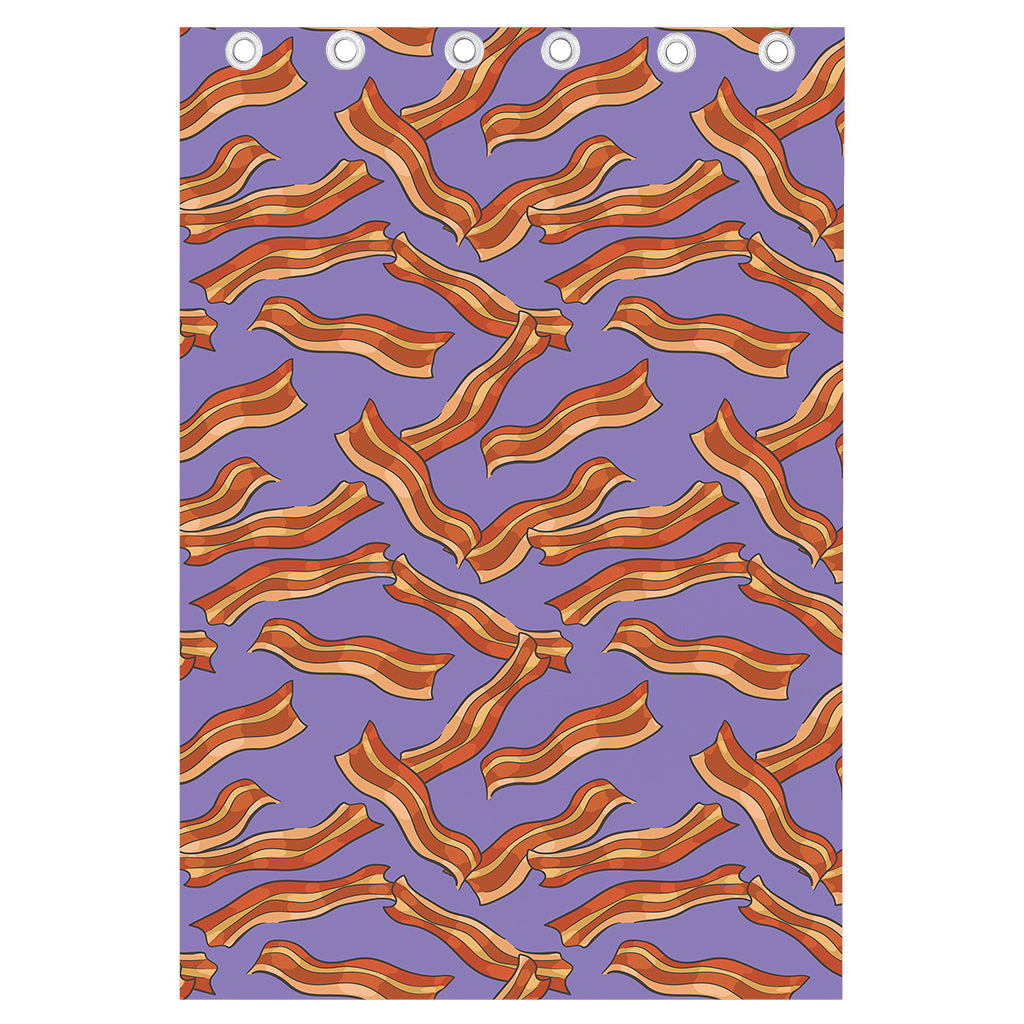 Purple Bacon Pattern Print Curtain