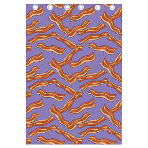 Purple Bacon Pattern Print Curtain