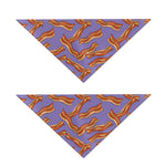 Purple Bacon Pattern Print Dog Bandana