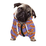 Purple Bacon Pattern Print Dog Zip Up Hoodie