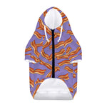 Purple Bacon Pattern Print Dog Zip Up Hoodie