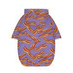 Purple Bacon Pattern Print Dog Zip Up Hoodie