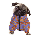 Purple Bacon Pattern Print Dog Zip Up Jacket