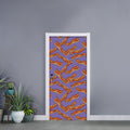 Purple Bacon Pattern Print Door Sticker