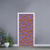 Purple Bacon Pattern Print Door Sticker