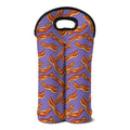 Purple Bacon Pattern Print Double Neoprene Wine Tote