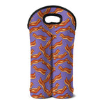 Purple Bacon Pattern Print Double Neoprene Wine Tote