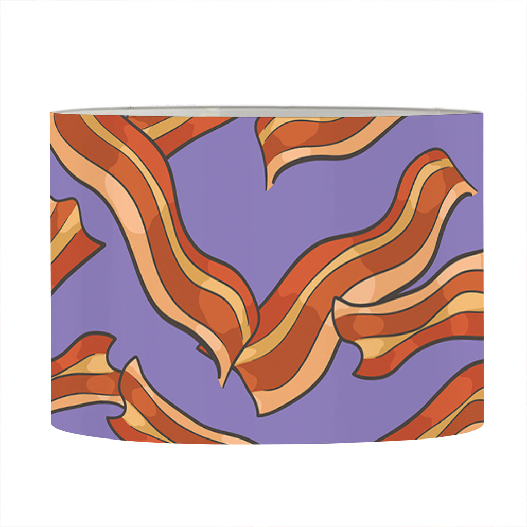 Purple Bacon Pattern Print Drum Lamp Shade
