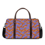 Purple Bacon Pattern Print Duffle Bag
