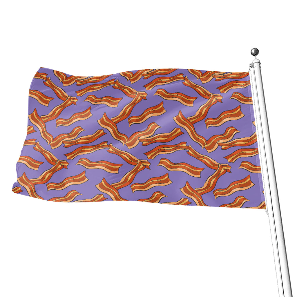 Purple Bacon Pattern Print Flag