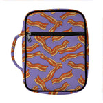 Purple Bacon Pattern Print Front Pocket Bible Bag