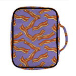 Purple Bacon Pattern Print Front Pocket Bible Bag