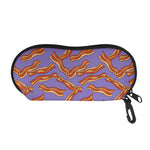 Purple Bacon Pattern Print Glasses Case