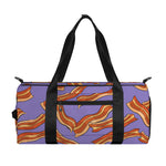 Purple Bacon Pattern Print Gym Bag