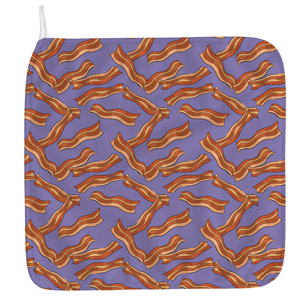 Purple Bacon Pattern Print Hand Towel