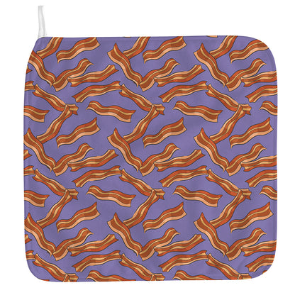 Purple Bacon Pattern Print Hand Towel