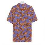 Purple Bacon Pattern Print Hawaiian Shirt