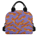 Purple Bacon Pattern Print Insulated Lunch Bag