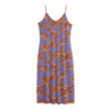 Purple Bacon Pattern Print Jersey Midi Cami Dress