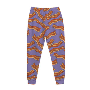 Purple Bacon Pattern Print Jogger Pants