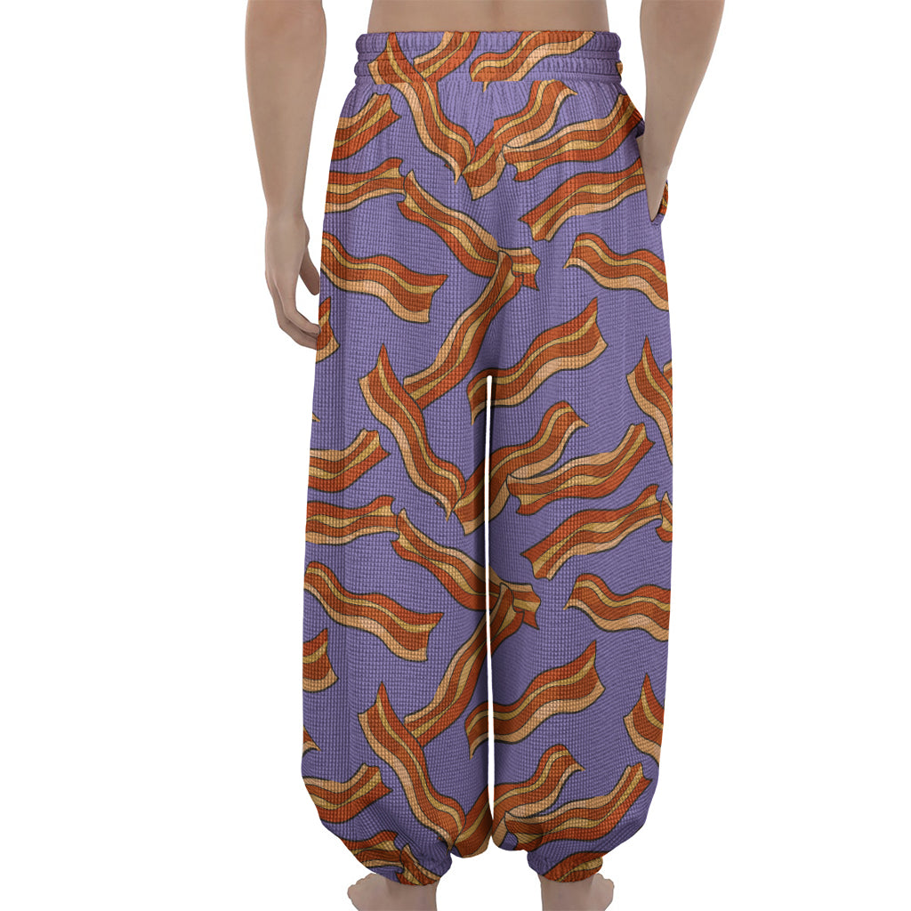 Purple Bacon Pattern Print Lantern Pants