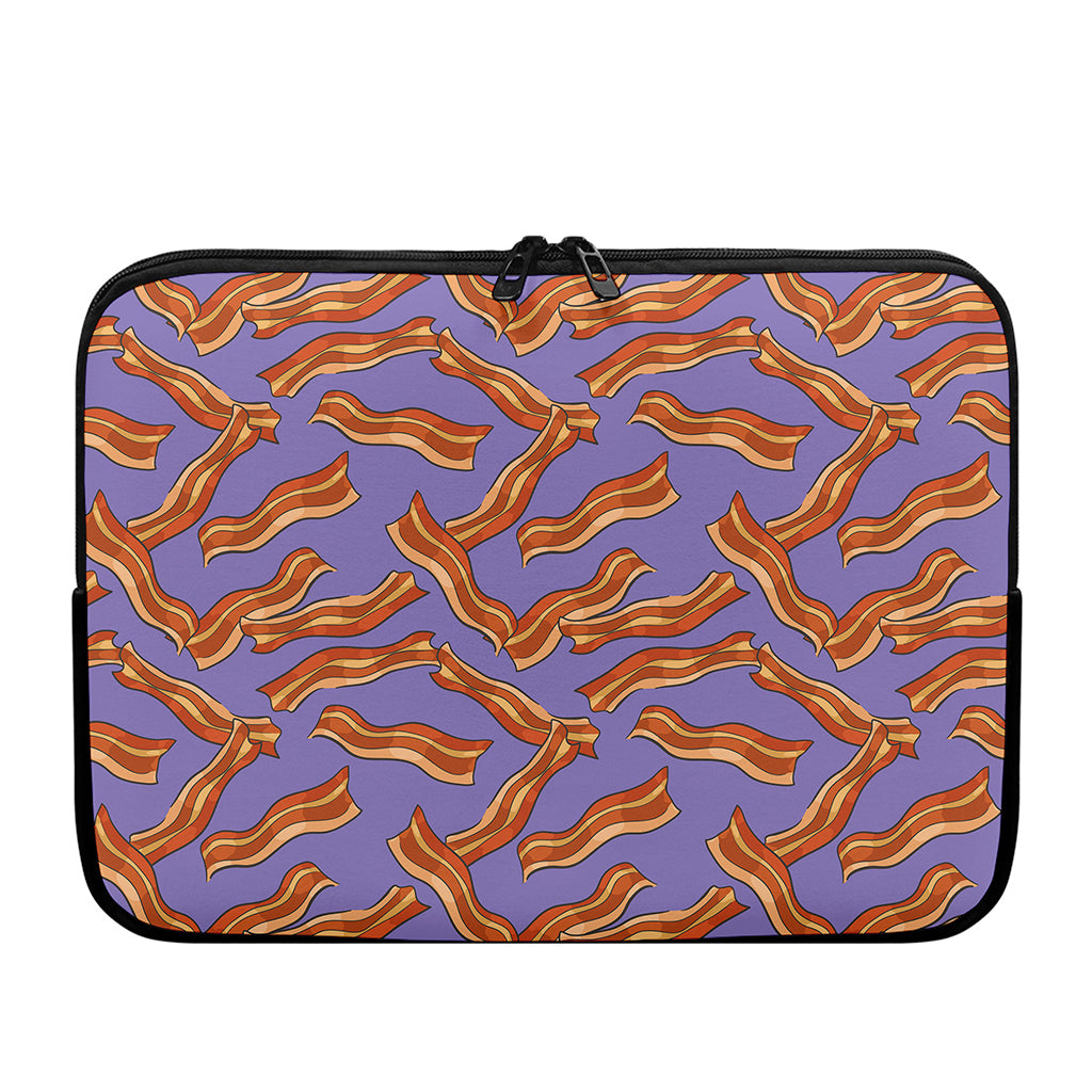 Purple Bacon Pattern Print Laptop Sleeve