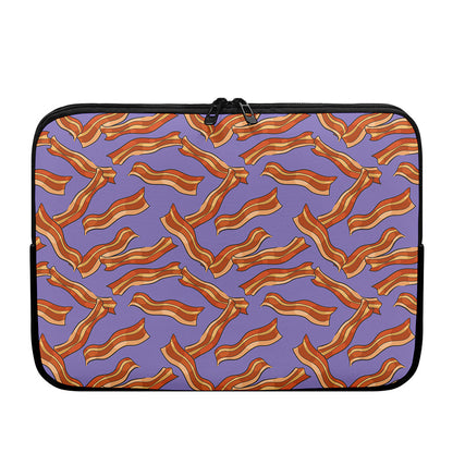 Purple Bacon Pattern Print Laptop Sleeve