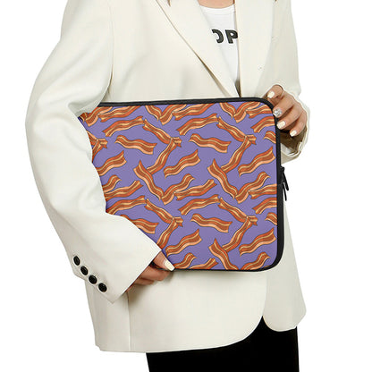 Purple Bacon Pattern Print Laptop Sleeve