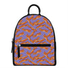 Purple Bacon Pattern Print Leather Backpack