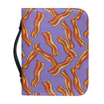 Purple Bacon Pattern Print Leather Bible Cover