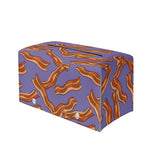 Purple Bacon Pattern Print Leather Tissue Box Cover