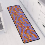 Purple Bacon Pattern Print Long Kitchen Mat