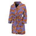 Purple Bacon Pattern Print Men's Bathrobe