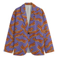Purple Bacon Pattern Print Men's Blazer