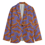 Purple Bacon Pattern Print Men's Blazer