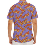 Purple Bacon Pattern Print Men's Deep V-Neck Shirt