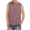 Purple Bacon Pattern Print Men's Fitness Tank Top