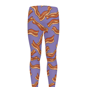 Purple Bacon Pattern Print Men's leggings