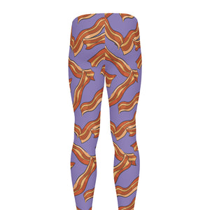 Purple Bacon Pattern Print Men's leggings