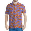 Purple Bacon Pattern Print Men's Polo Shirt