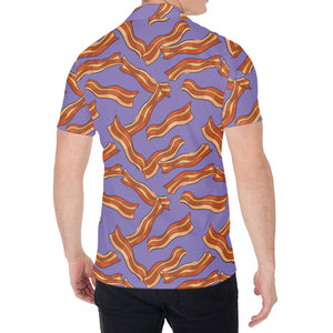 Purple Bacon Pattern Print Men's Shirt