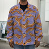 Purple Bacon Pattern Print Men's Shirt Jacket