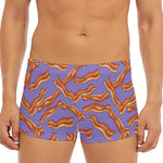 Purple Bacon Pattern Print Men's Short Boxer Briefs
