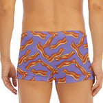 Purple Bacon Pattern Print Men's Short Boxer Briefs