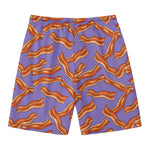 Purple Bacon Pattern Print Men's Swim Trunks